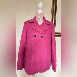 Gap pink wool pea coat L